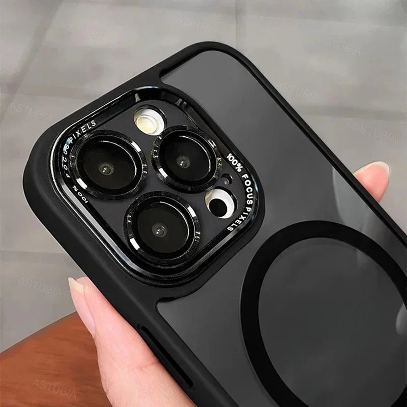 Wireless Charging Hard Transparent Phone Case For iPhone