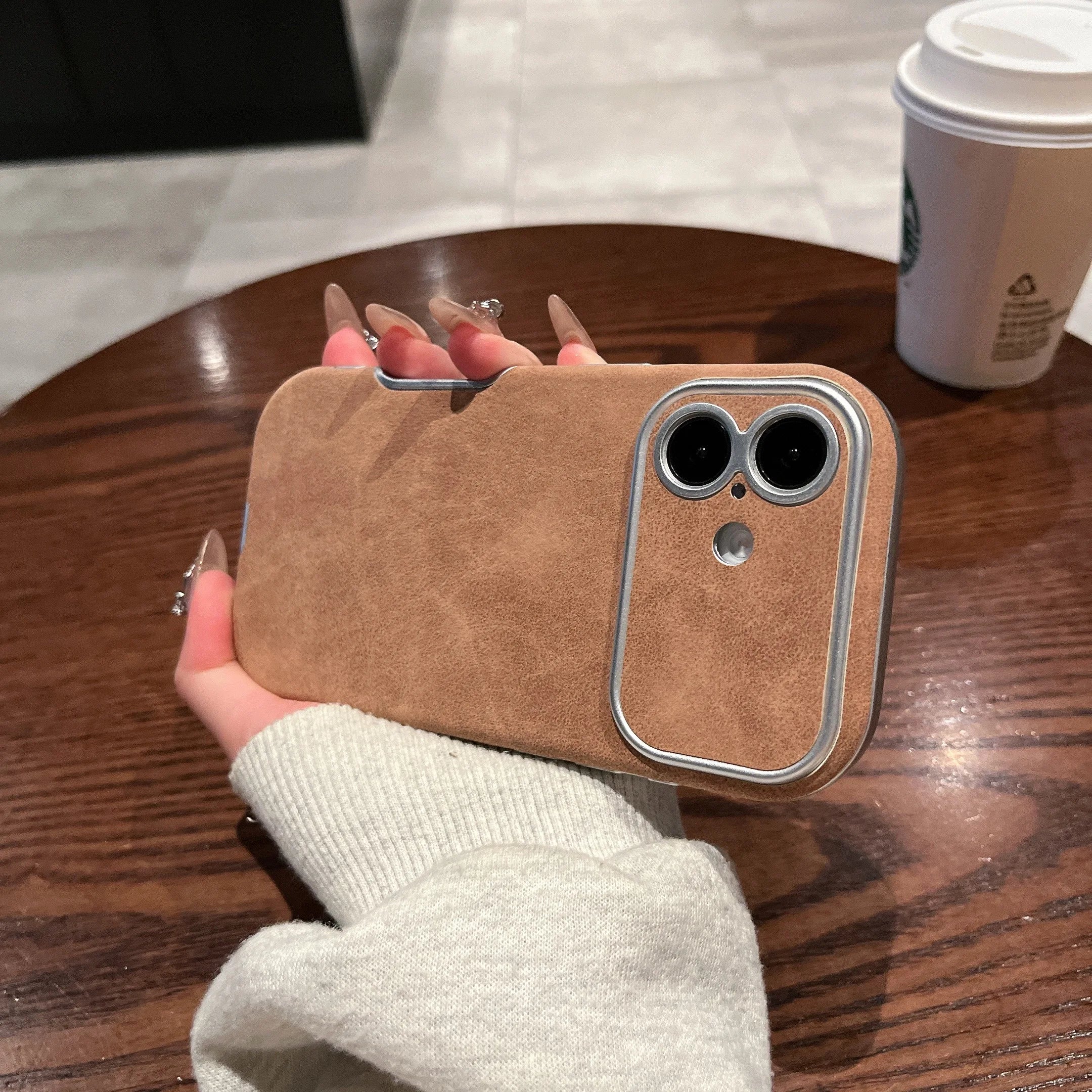 Autumn Winter Dirt-resistant Suede Fur Leather Case For iPhone