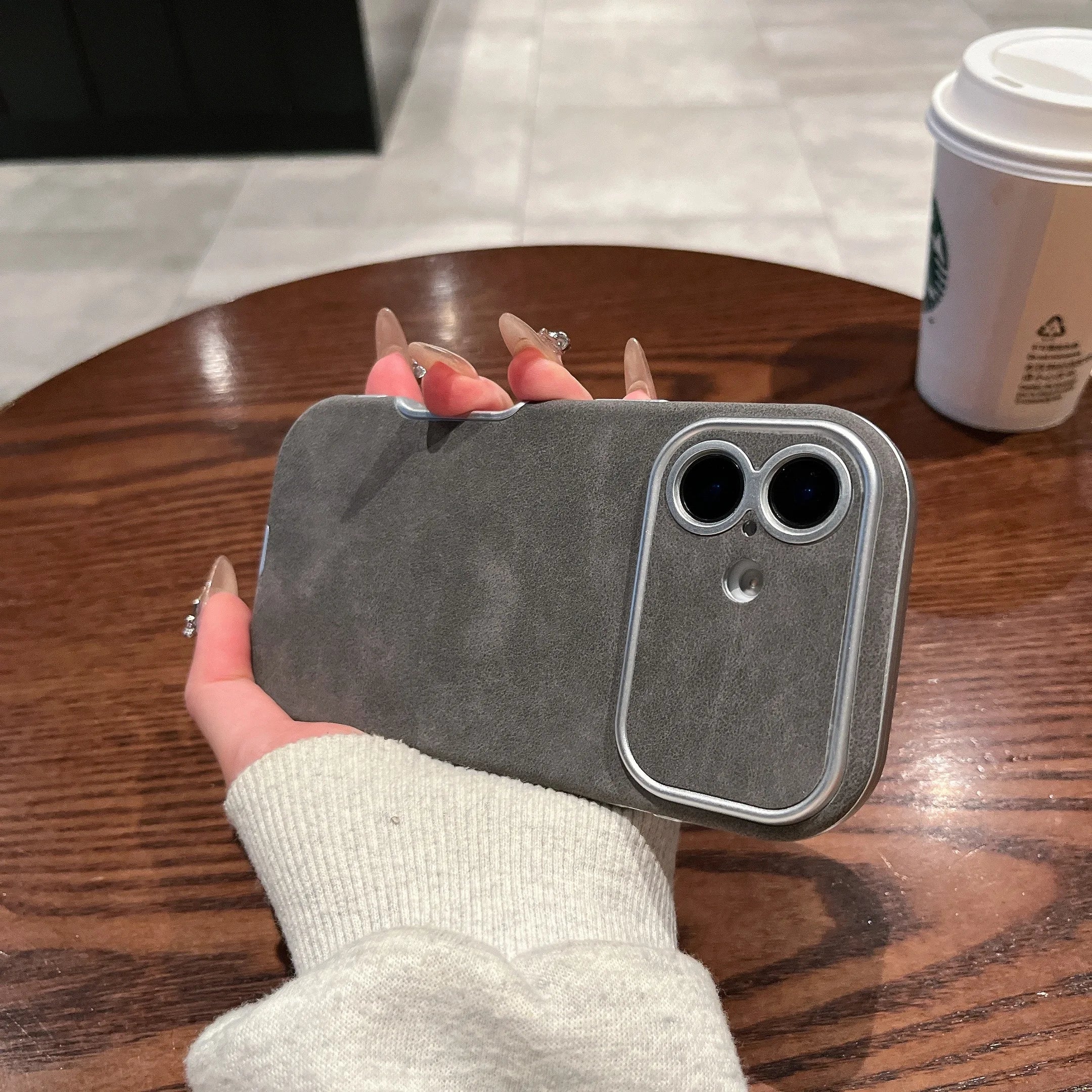 Autumn Winter Dirt-resistant Suede Fur Leather Case For iPhone