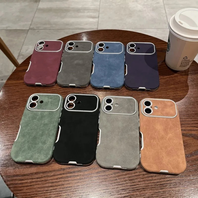 Autumn Winter Dirt-resistant Suede Fur Leather Case For iPhone