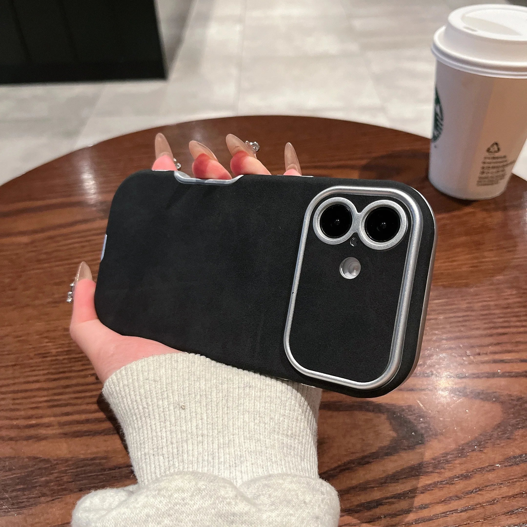 Autumn Winter Dirt-resistant Suede Fur Leather Case For iPhone