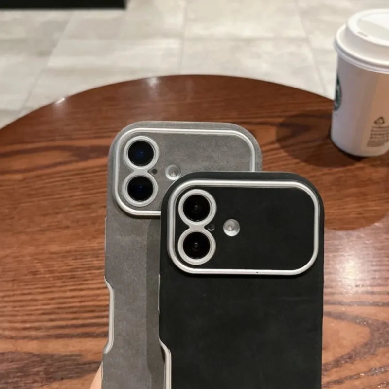 Autumn Winter Dirt-resistant Suede Fur Leather Case For iPhone