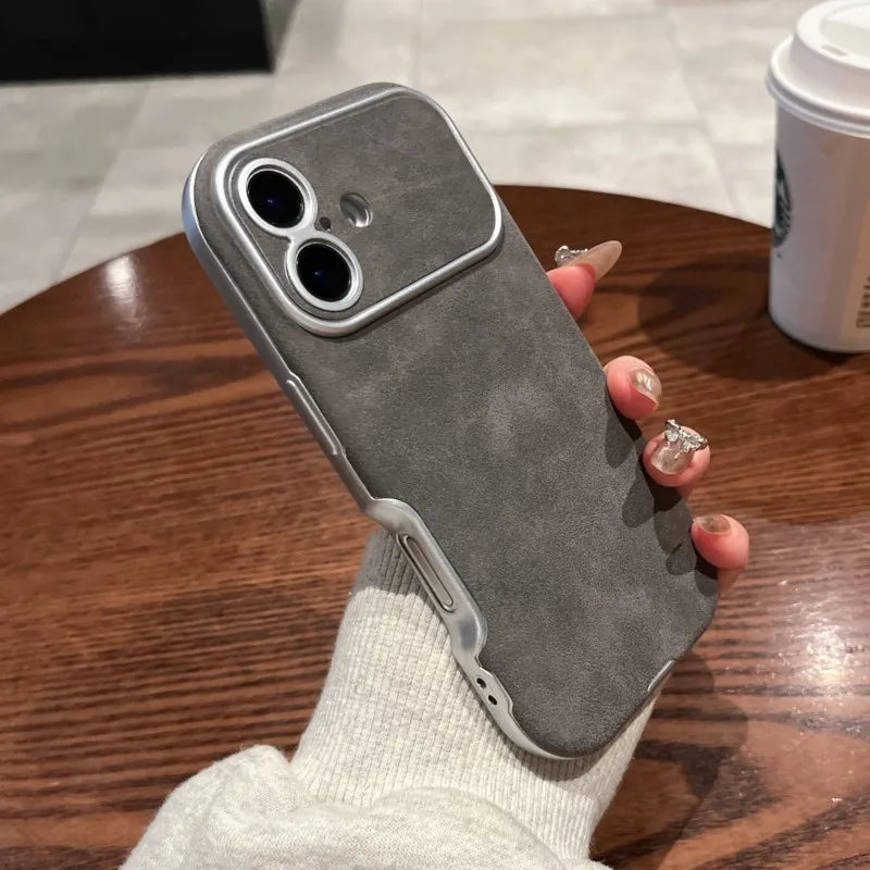 Autumn Winter Dirt-resistant Suede Fur Leather Case For iPhone
