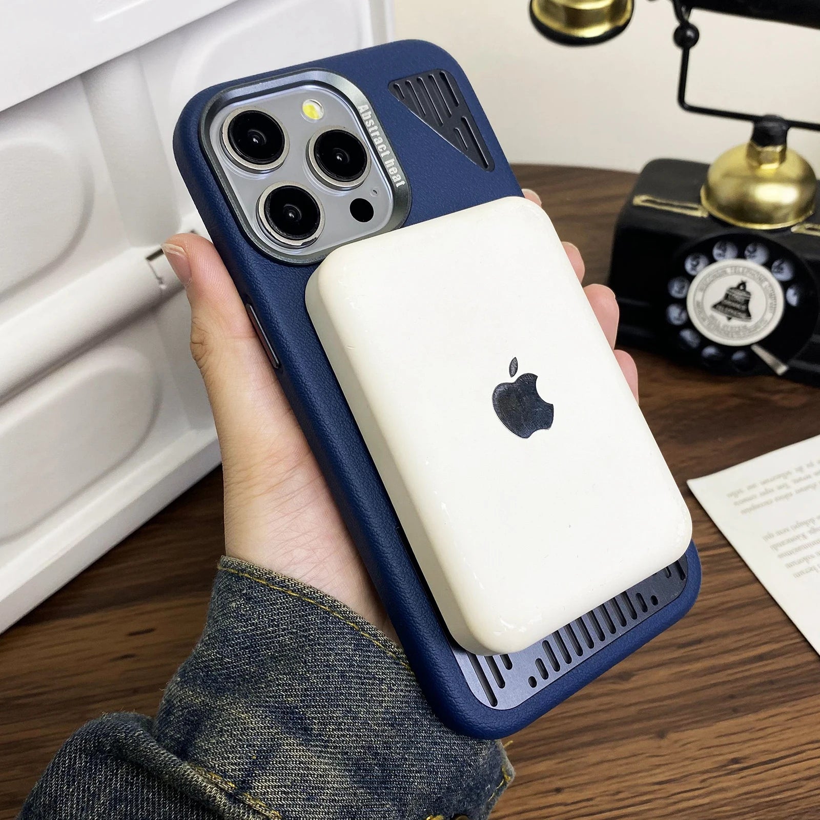 Aluminum Cooling Leather Case For iPhone