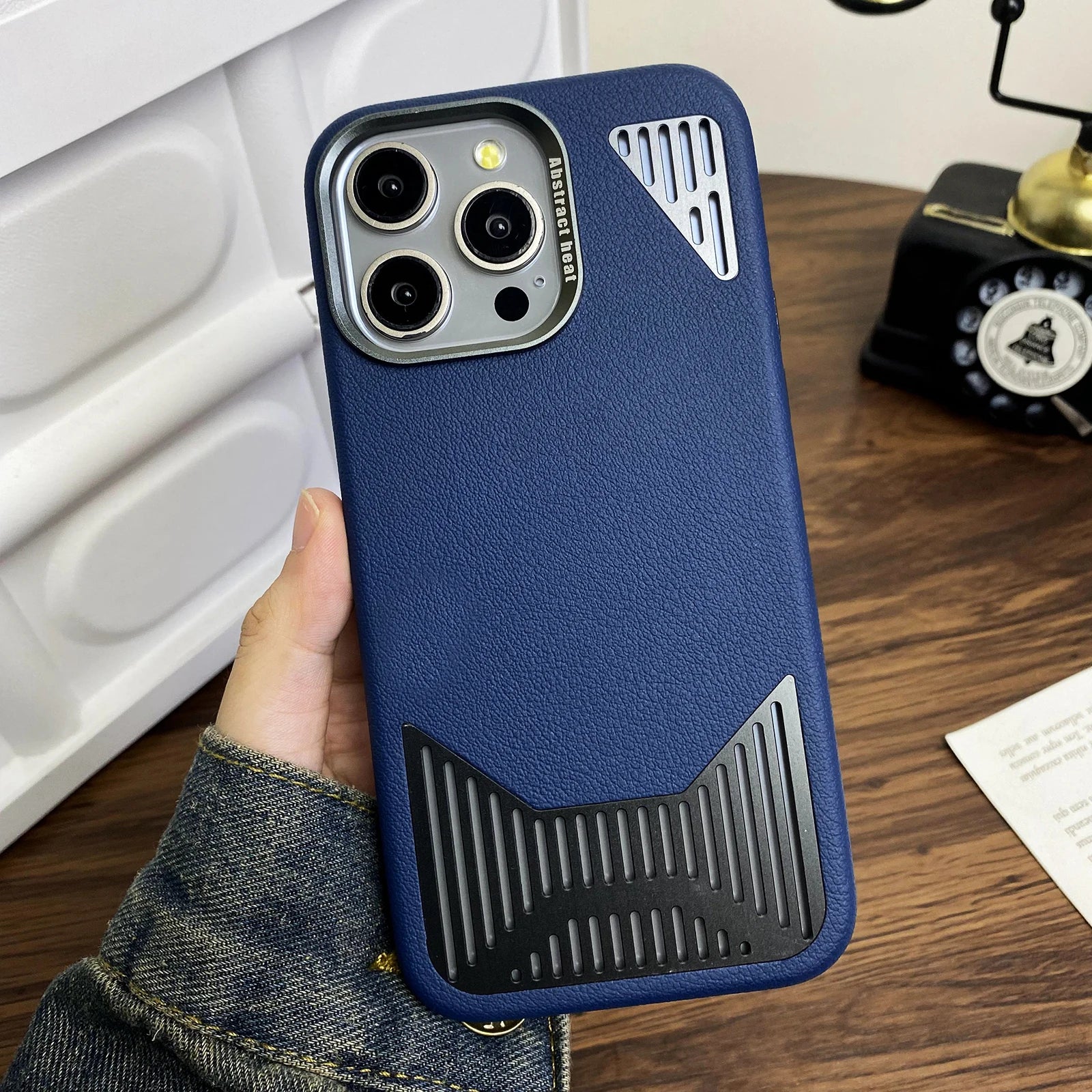 Aluminum Cooling Leather Case For iPhone