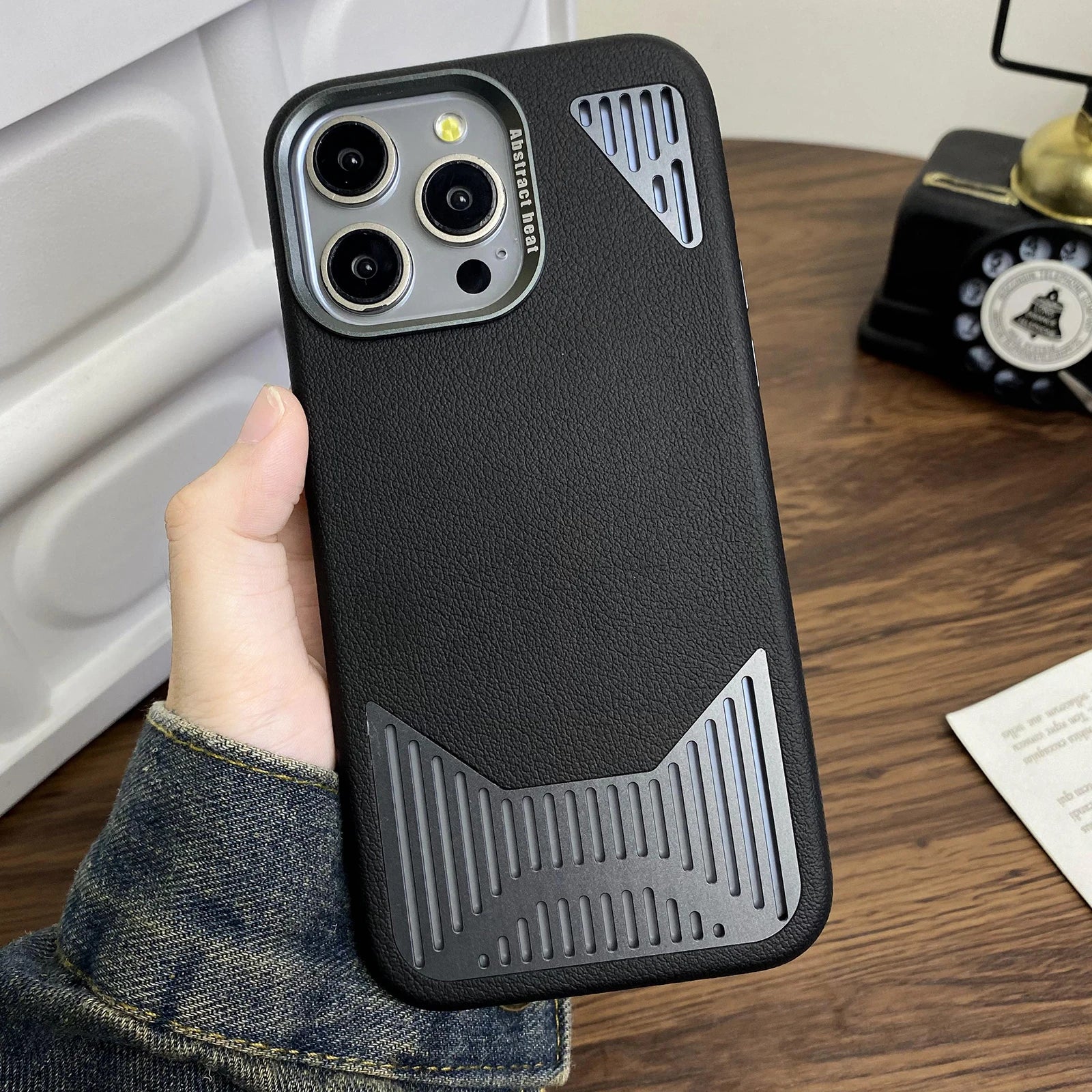 Aluminum Cooling Leather Case For iPhone