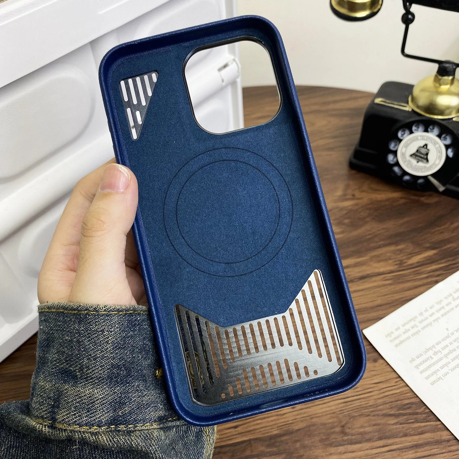 Aluminum Cooling Leather Case For iPhone