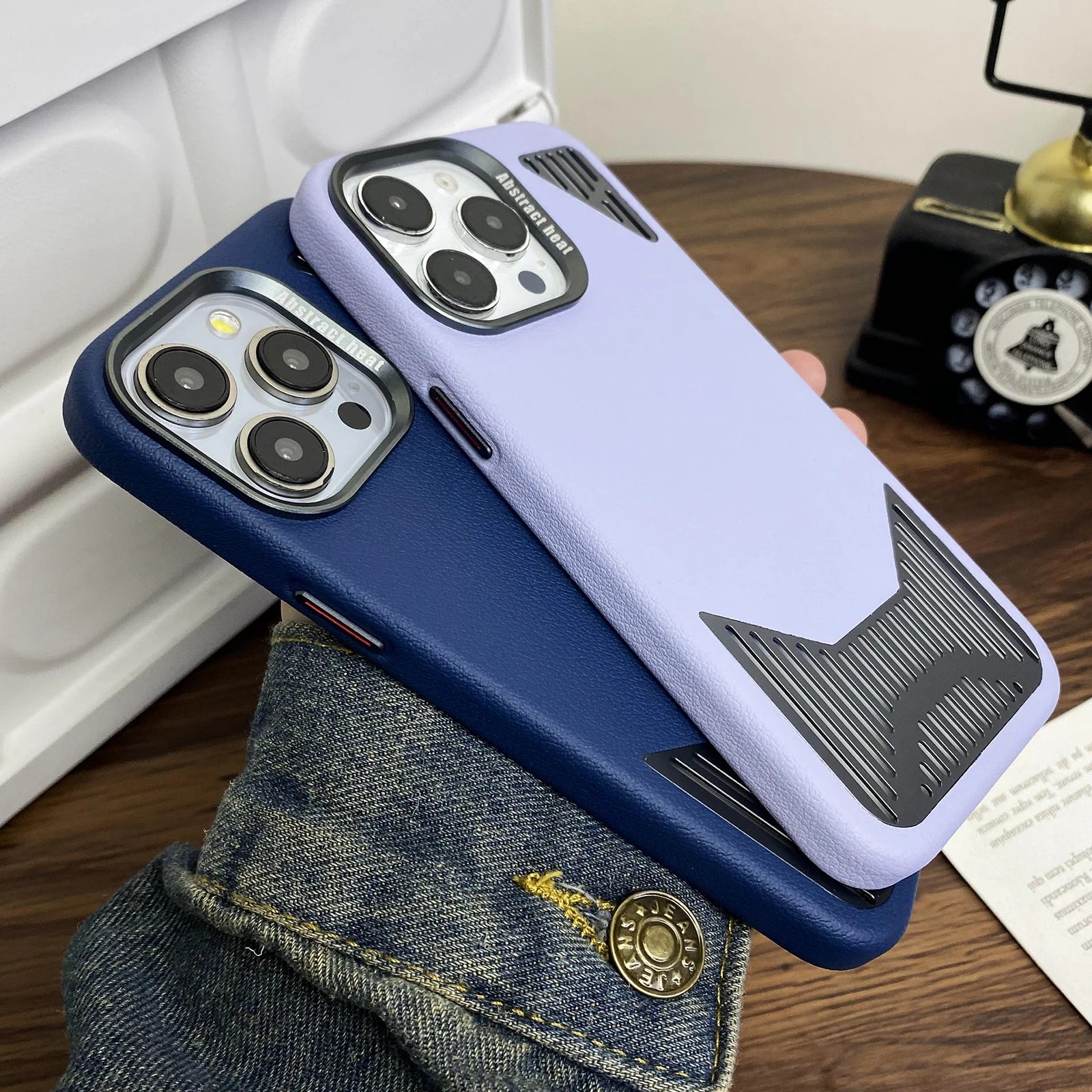 Aluminum Cooling Leather Case For iPhone