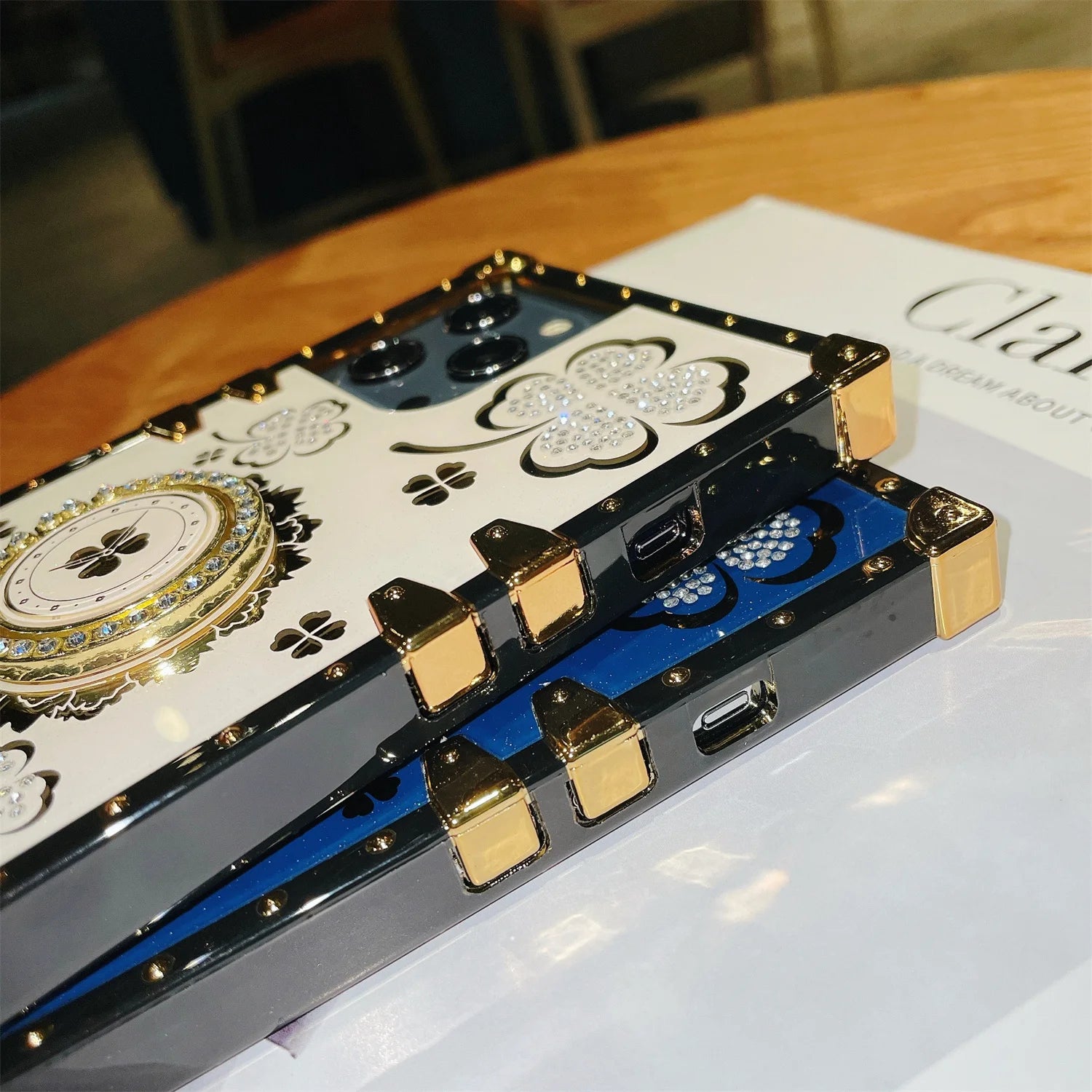 Beautiful luxurious Four Leaf Clover Ring Stand Case for iPhone