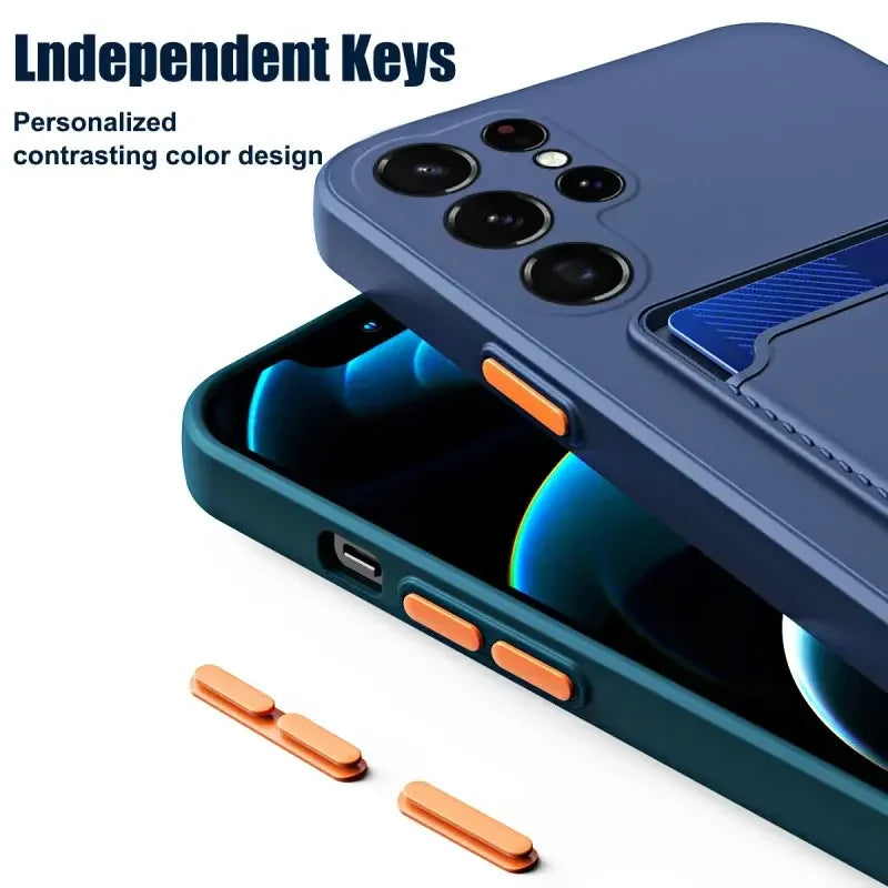 Card Bag Silicone Case For Samsung