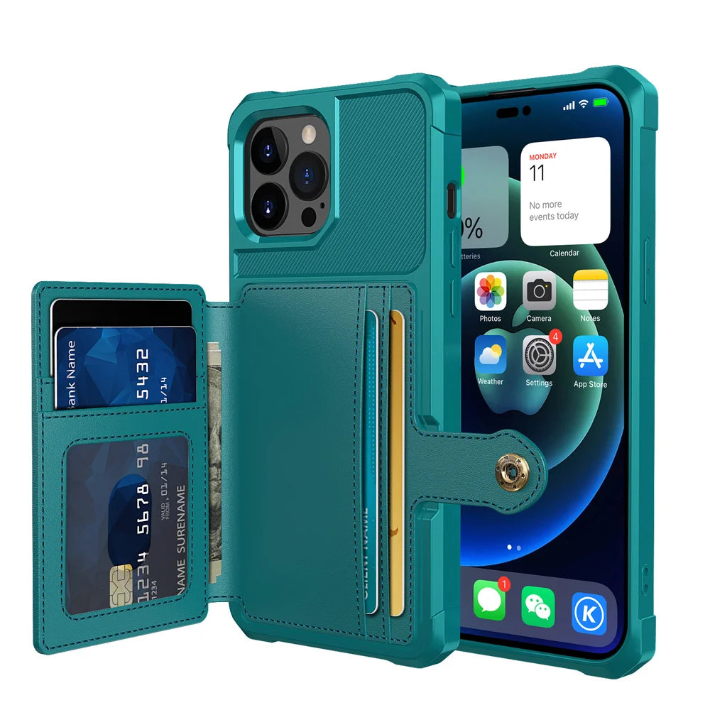Magnetic Wallet Leather Case For iPhone