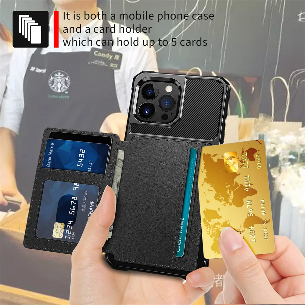 Magnetic Wallet Leather Case For iPhone
