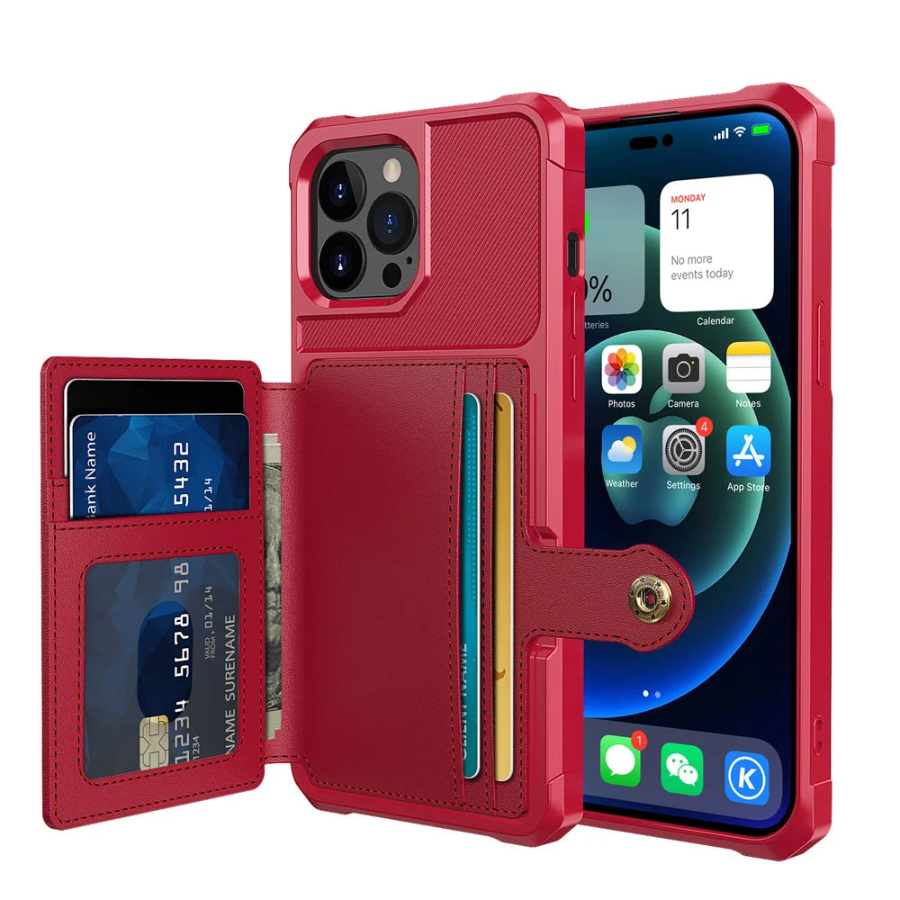Magnetic Wallet Leather Case For iPhone