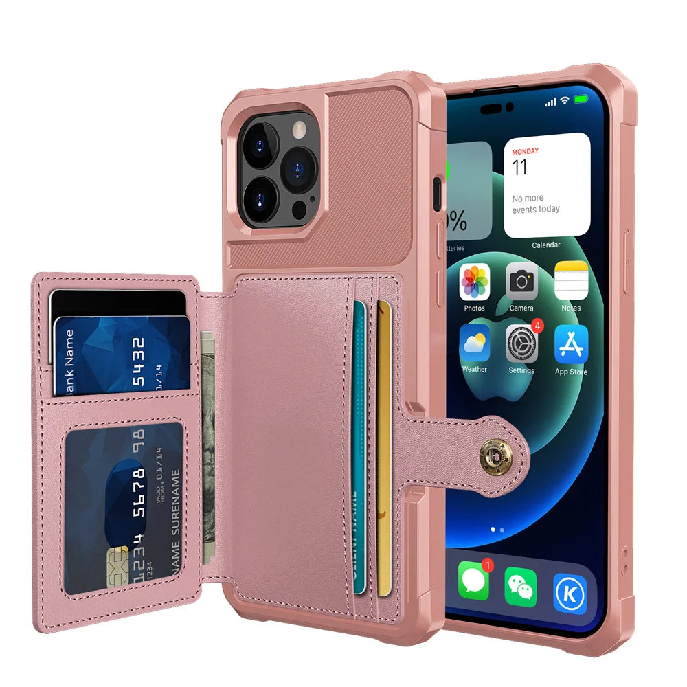 Magnetic Wallet Leather Case For iPhone