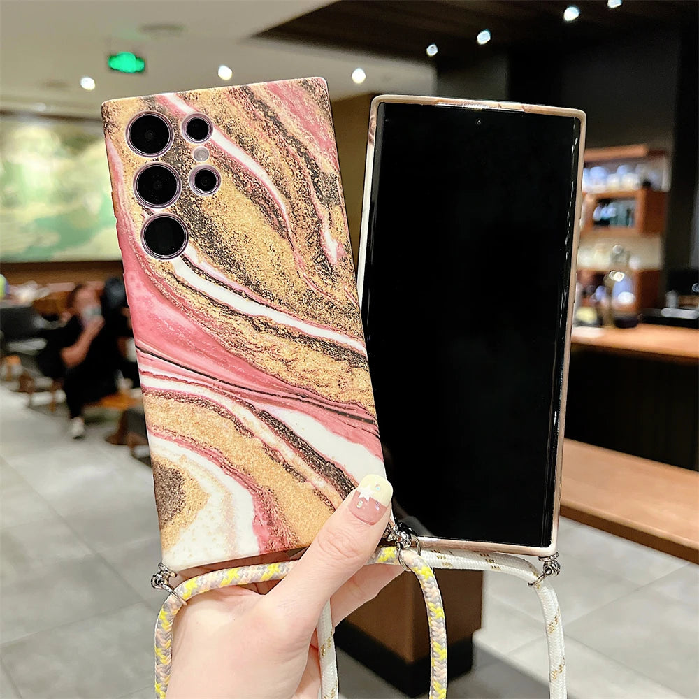 Crossbody Lanyard Cord Rope Strap Colorful Case For Samsung