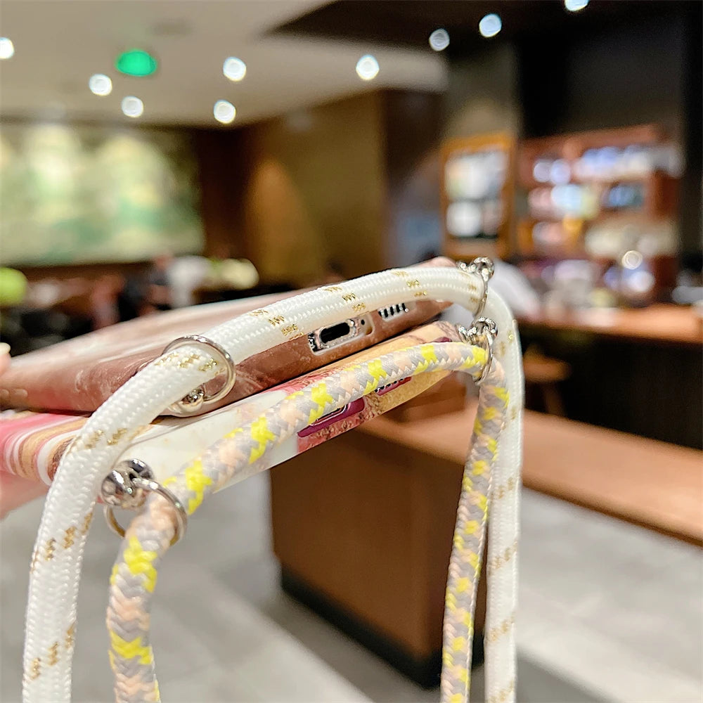 Crossbody Lanyard Cord Rope Strap Colorful Case For Samsung
