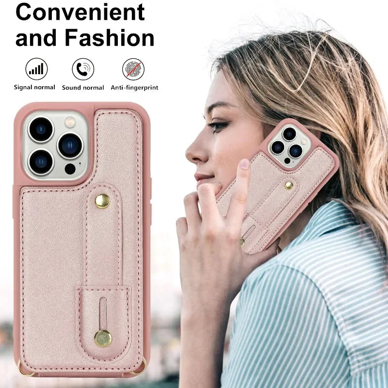 Crossbody Strap Wallet Phone CaseCard Slot Holder Lanyard Leather Cover  for IPhone
