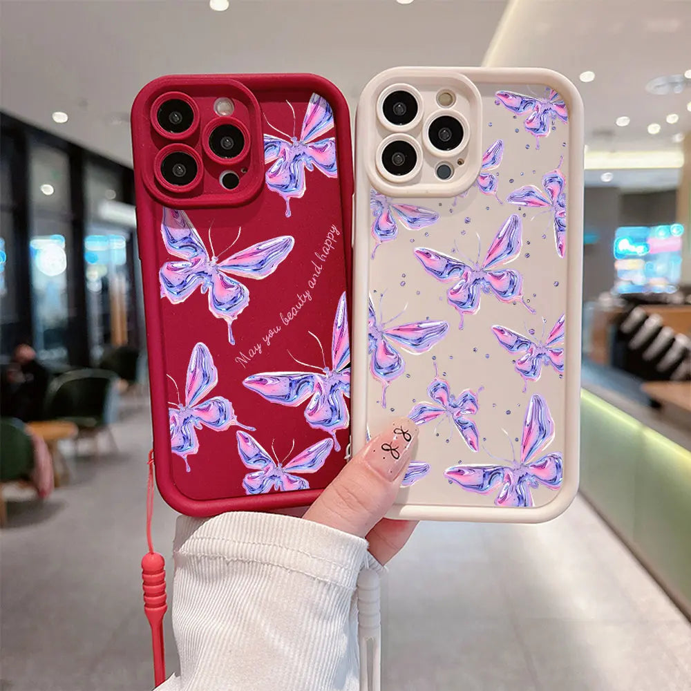 Cute Retro 3D Butterfly Case For iPhone