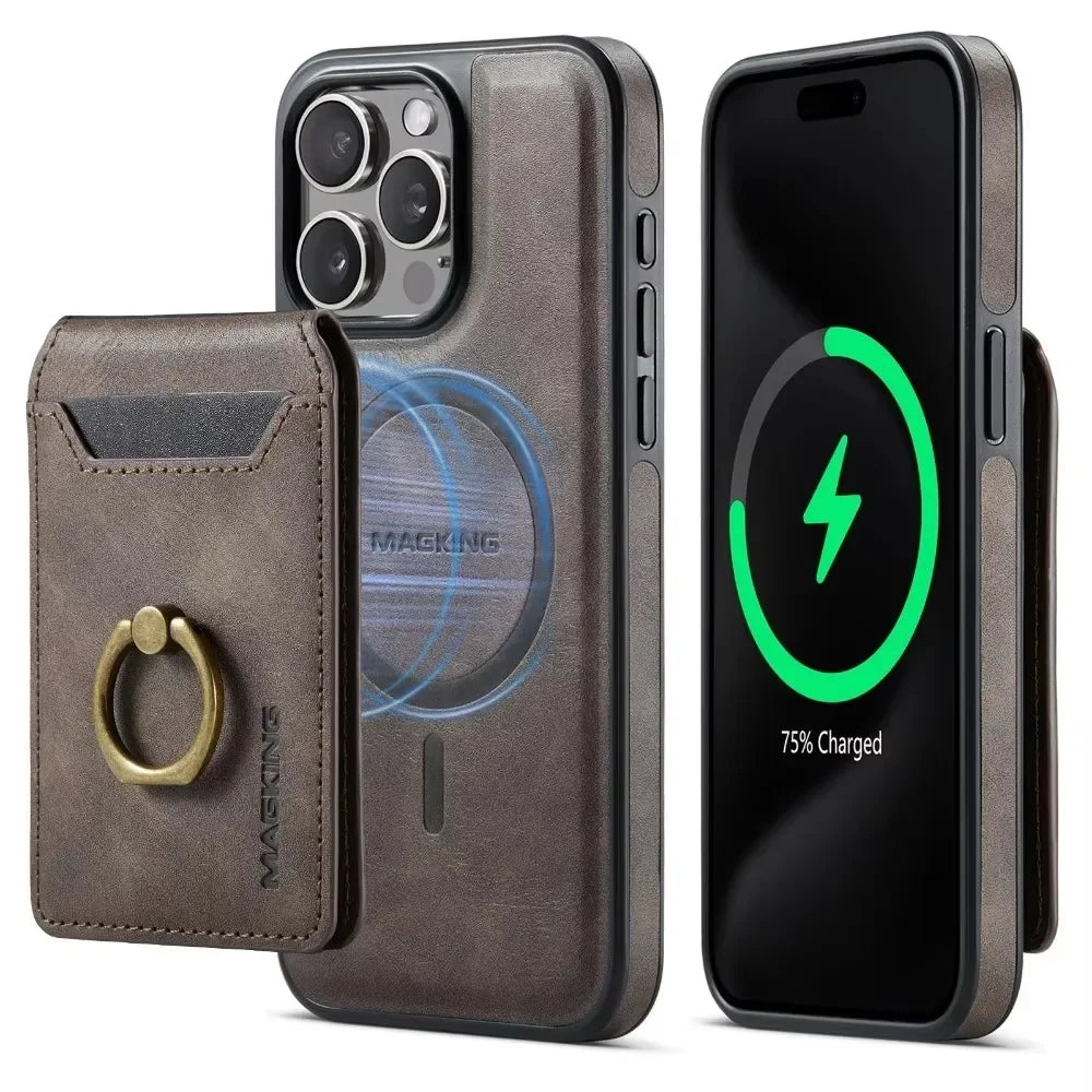 Detachable 2-in-1 Magnetic Wallet Case with Card Pocket For iPhone