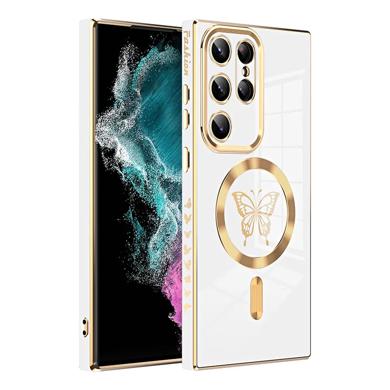 Electroplated Silicone Side Butterfly Case For Samsung