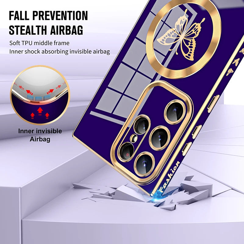 Electroplated Silicone Side Butterfly Case For Samsung