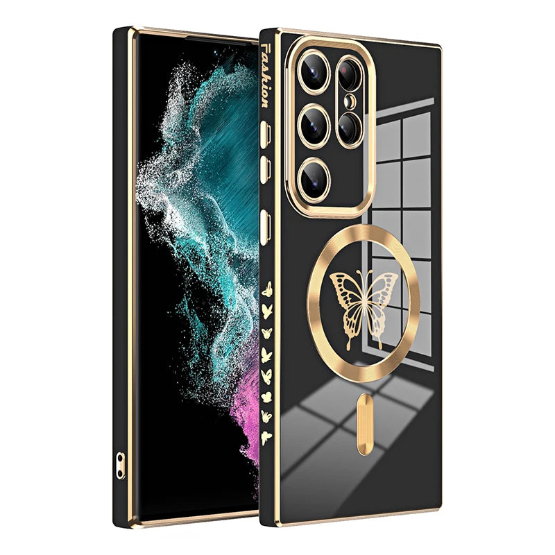 Electroplated Silicone Side Butterfly Case For Samsung