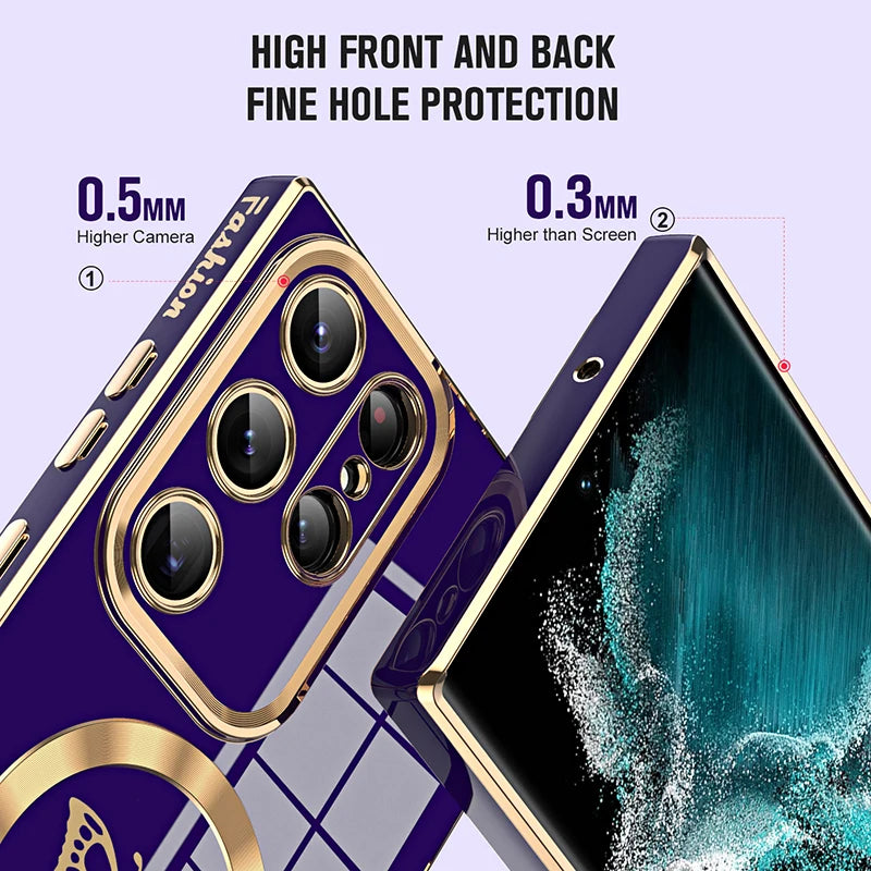 Electroplated Silicone Side Butterfly Case For Samsung