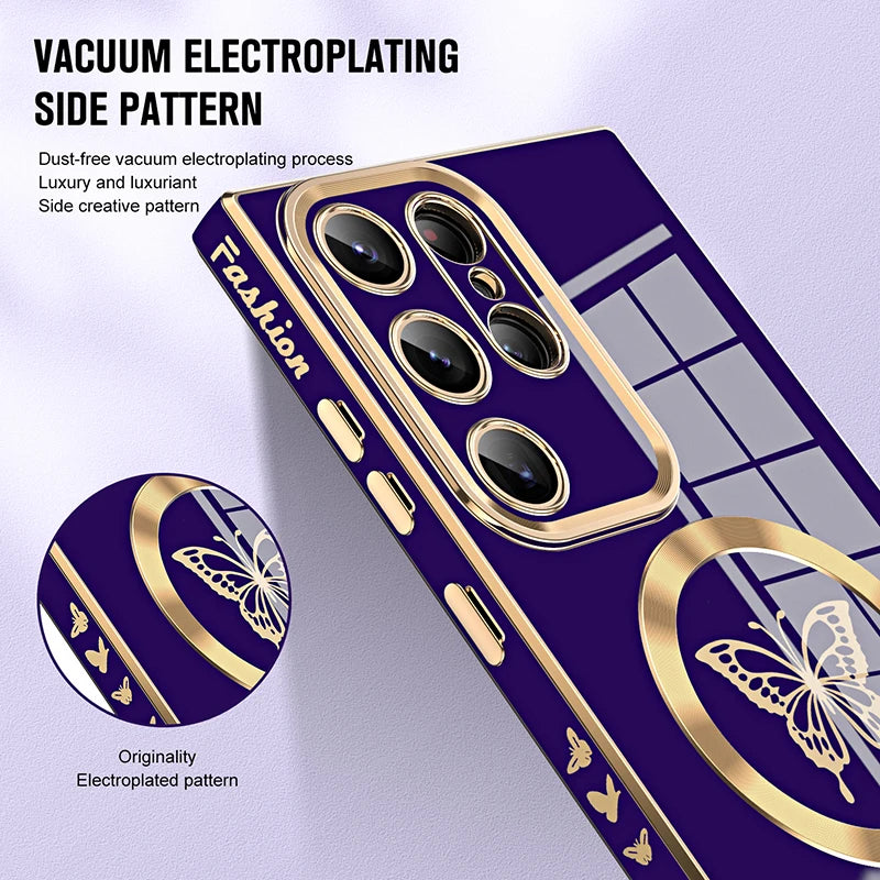 Electroplated Silicone Side Butterfly Case For Samsung