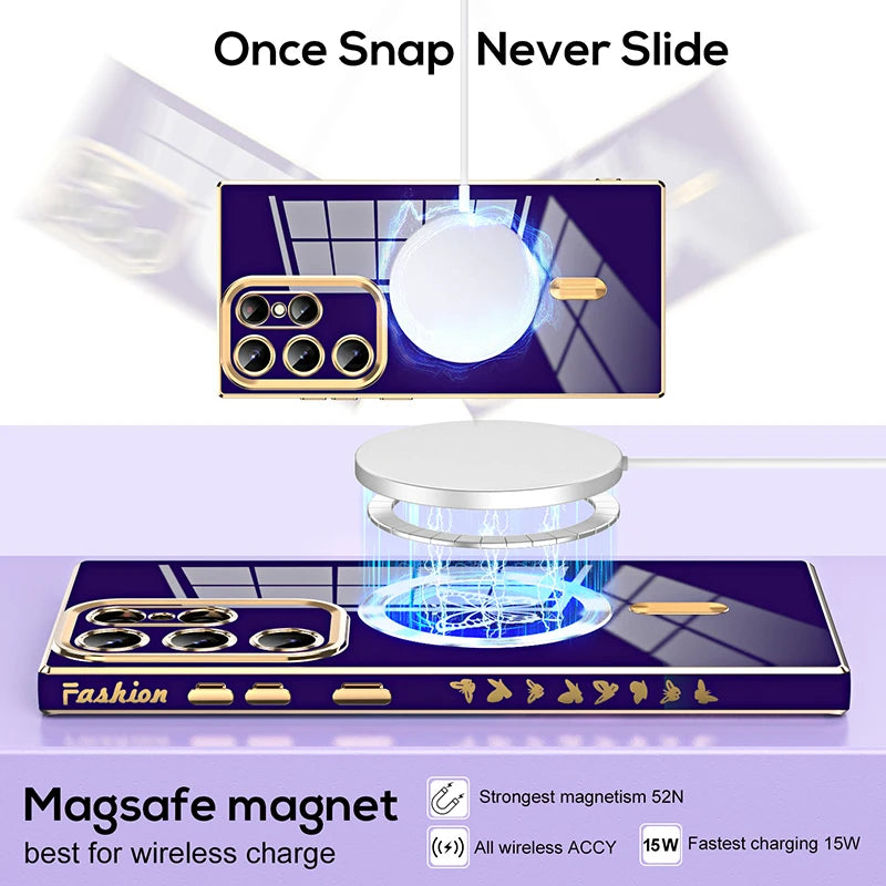 Electroplated Silicone Side Butterfly Case For Samsung