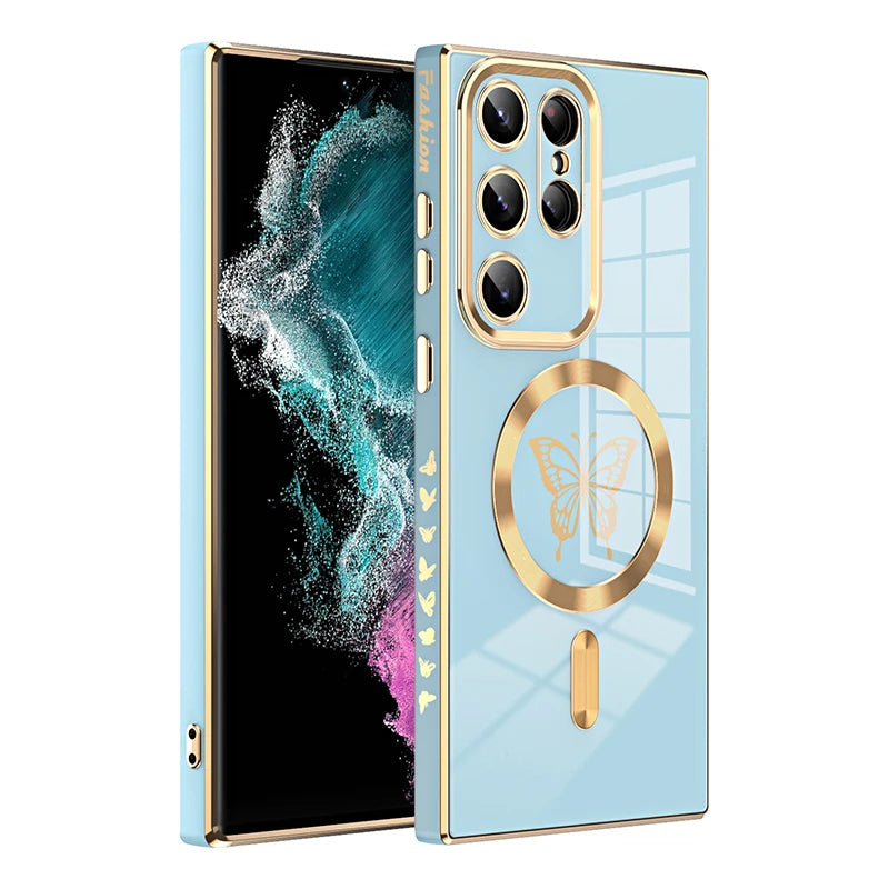 Electroplated Silicone Side Butterfly Case For Samsung