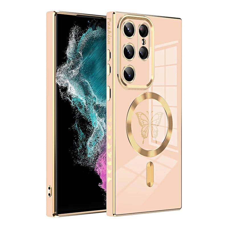 Electroplated Silicone Side Butterfly Case For Samsung