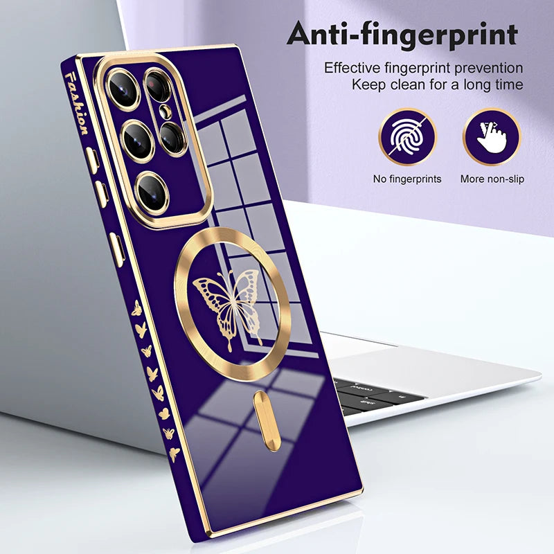 Electroplated Silicone Side Butterfly Case For Samsung