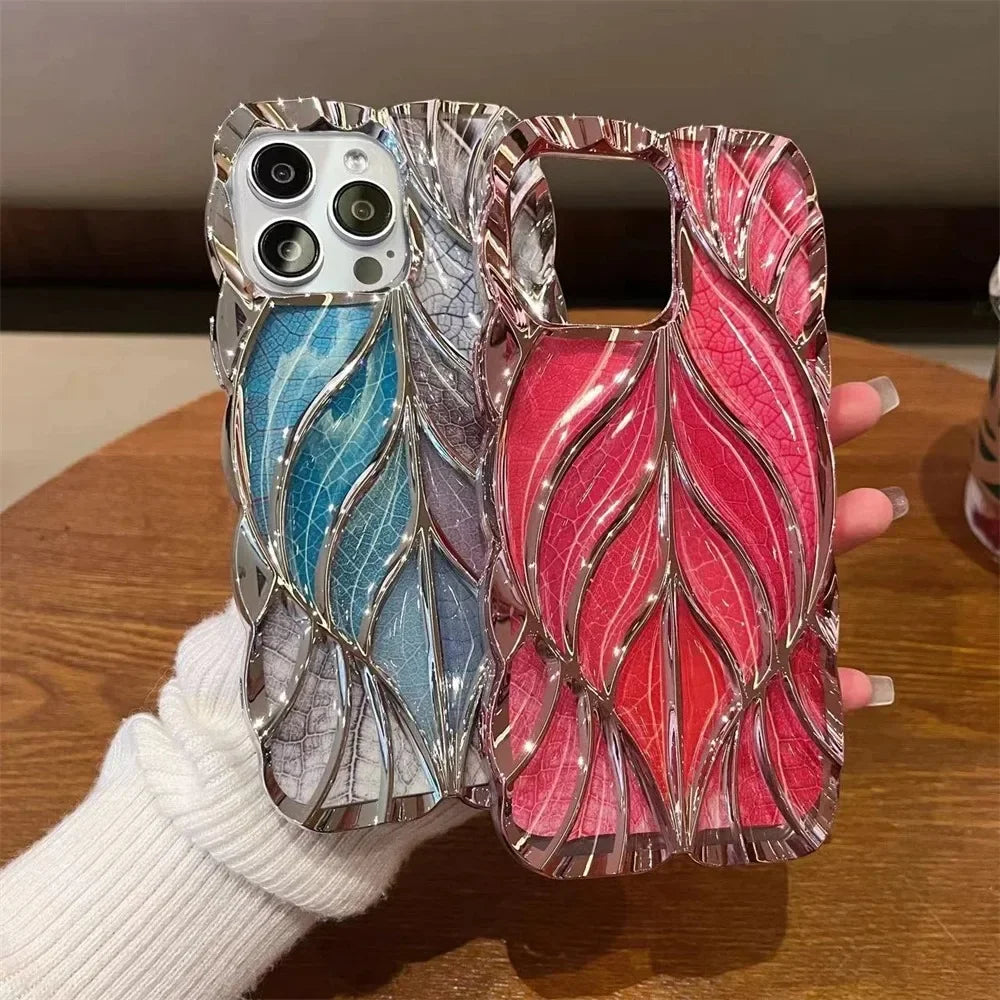 Fashion 3D Maple Leaf Colorful Case for iPhone