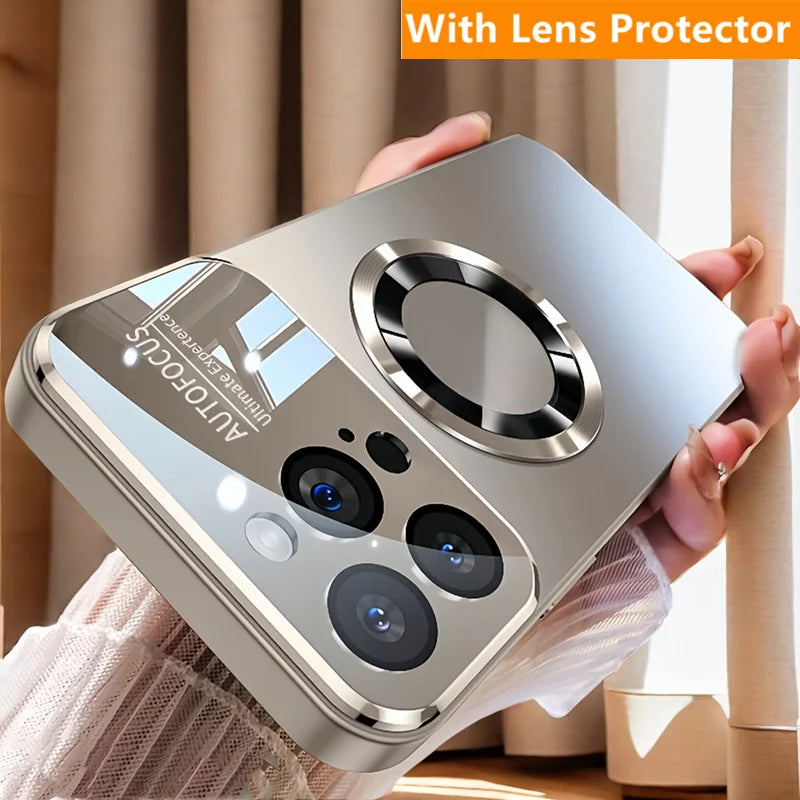 Luxury titanium matte magnetic Magsafe wireless charging phone case for iPhone