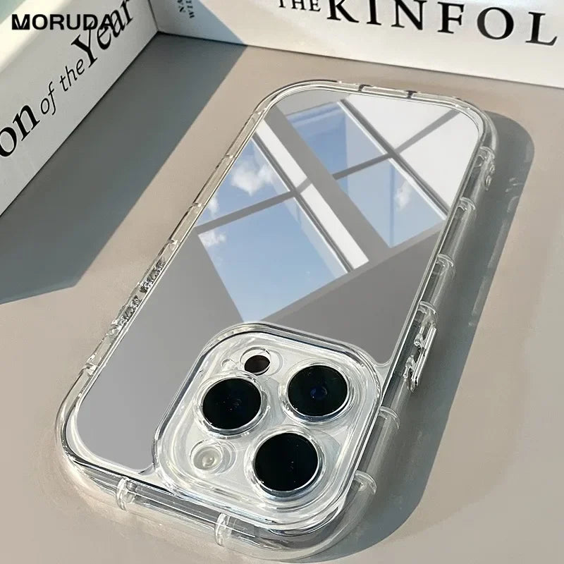 Fashionable mirror ultra-thin airbag protection soft shell suitable for iPhone