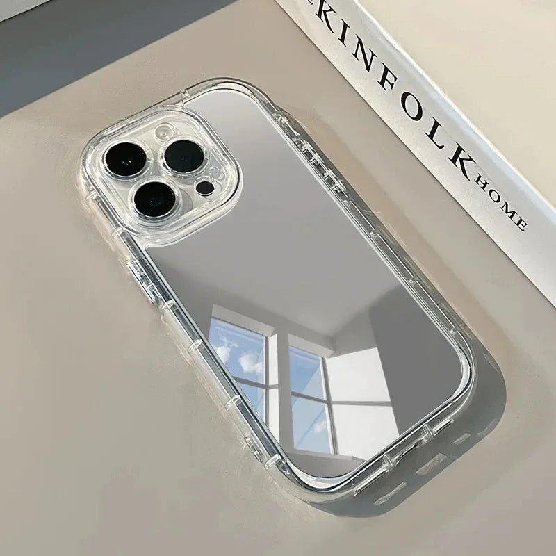 Fashionable mirror ultra-thin airbag protection soft shell suitable for iPhone