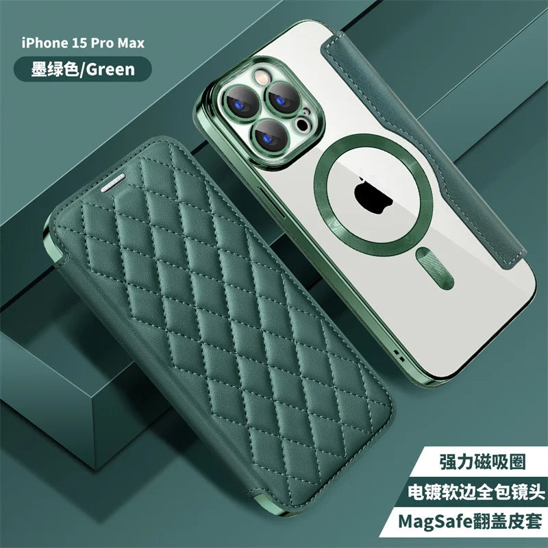 Luxury TPU Magnetic  Flip Wallet Card Slot Leather Case For iPhone