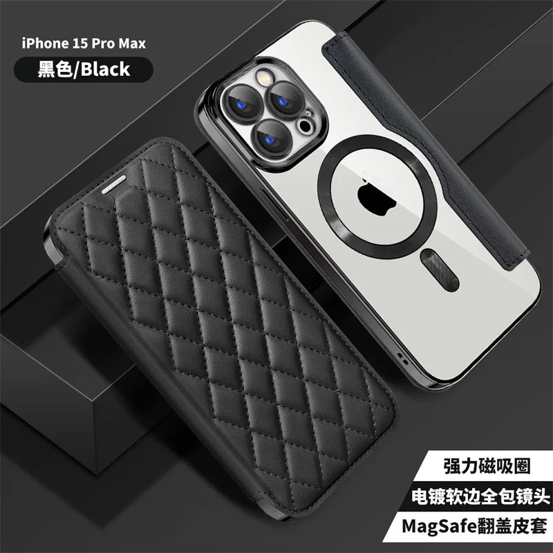 Luxury TPU Magnetic  Flip Wallet Card Slot Leather Case For iPhone