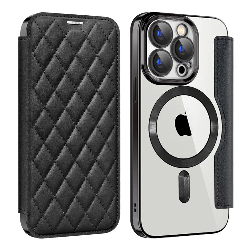 Luxury TPU Magnetic  Flip Wallet Card Slot Leather Case For iPhone