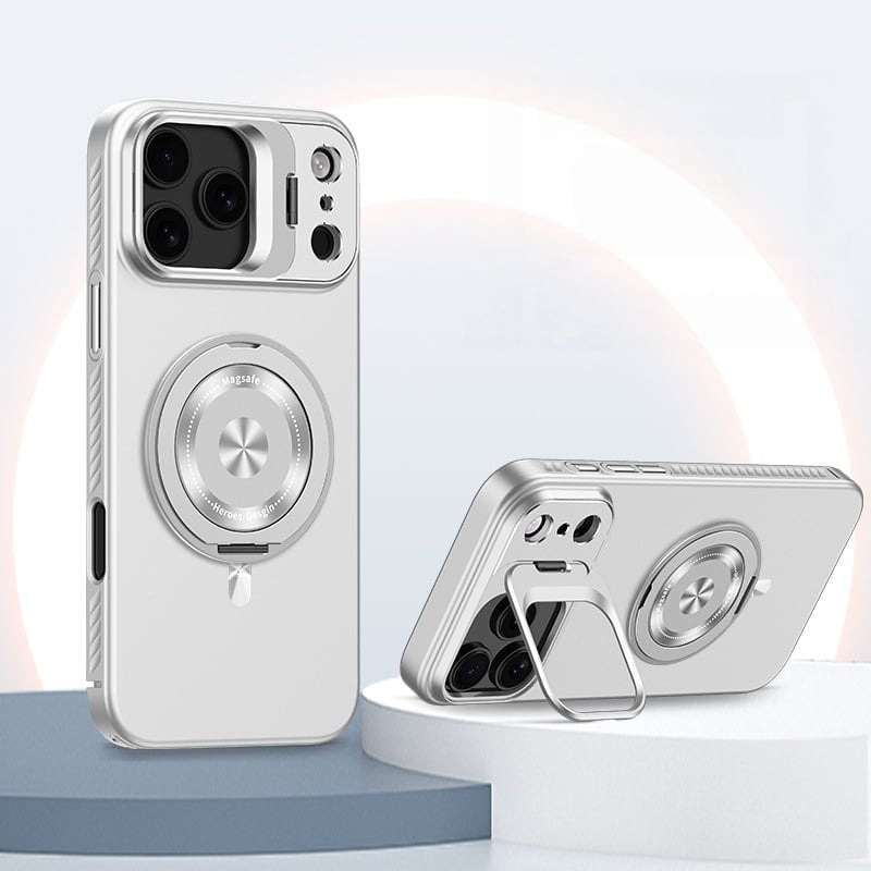 Frosted magnetic lens holder full-coverage case for iPhone