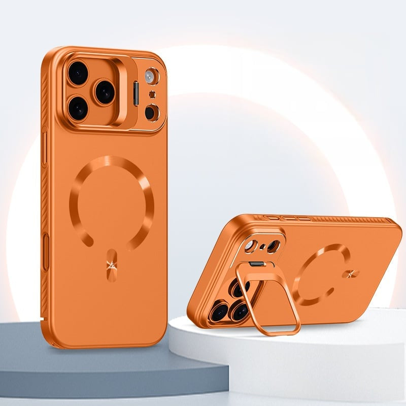 Frosted magnetic lens holder full-coverage case for iPhone