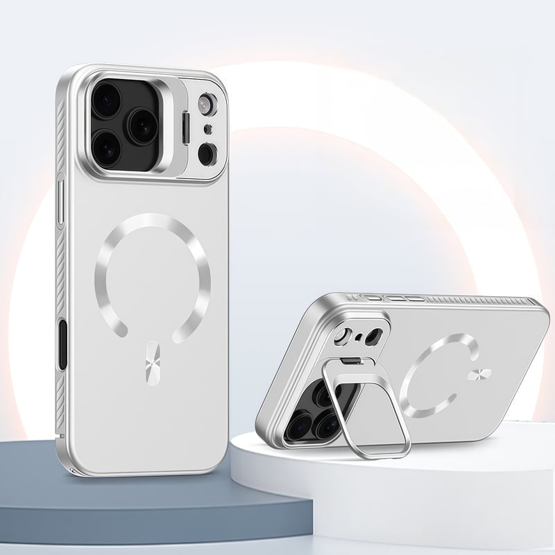 Frosted magnetic lens holder full-coverage case for iPhone