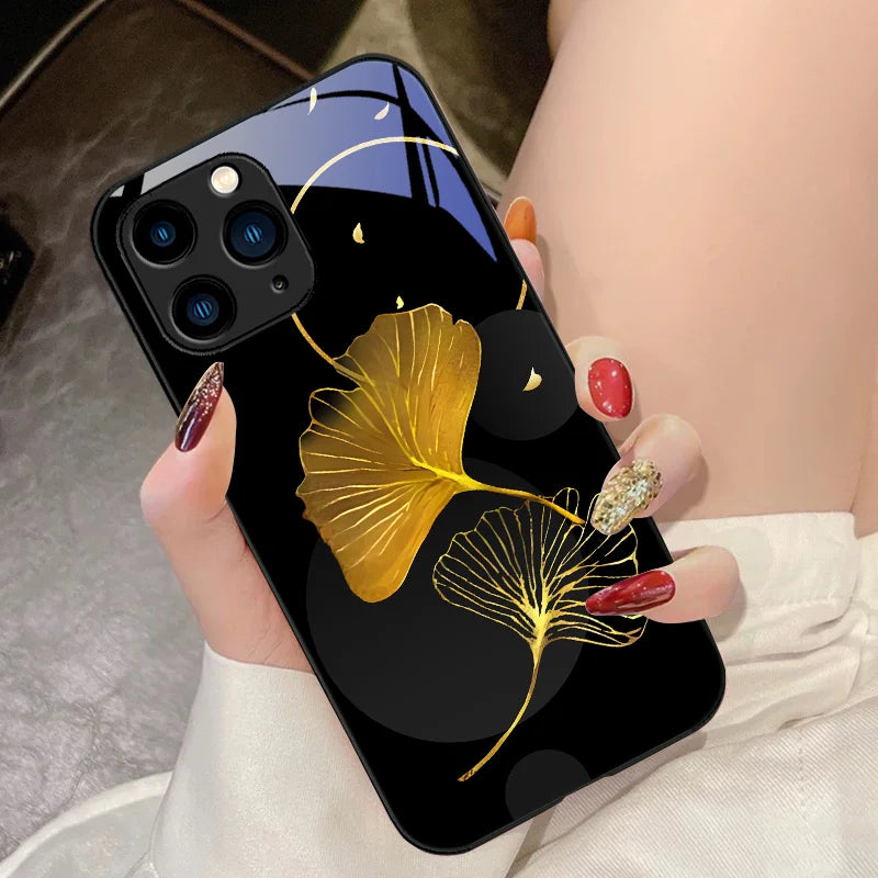 Golden Ginkgo Leaves Purple For IPhone 16