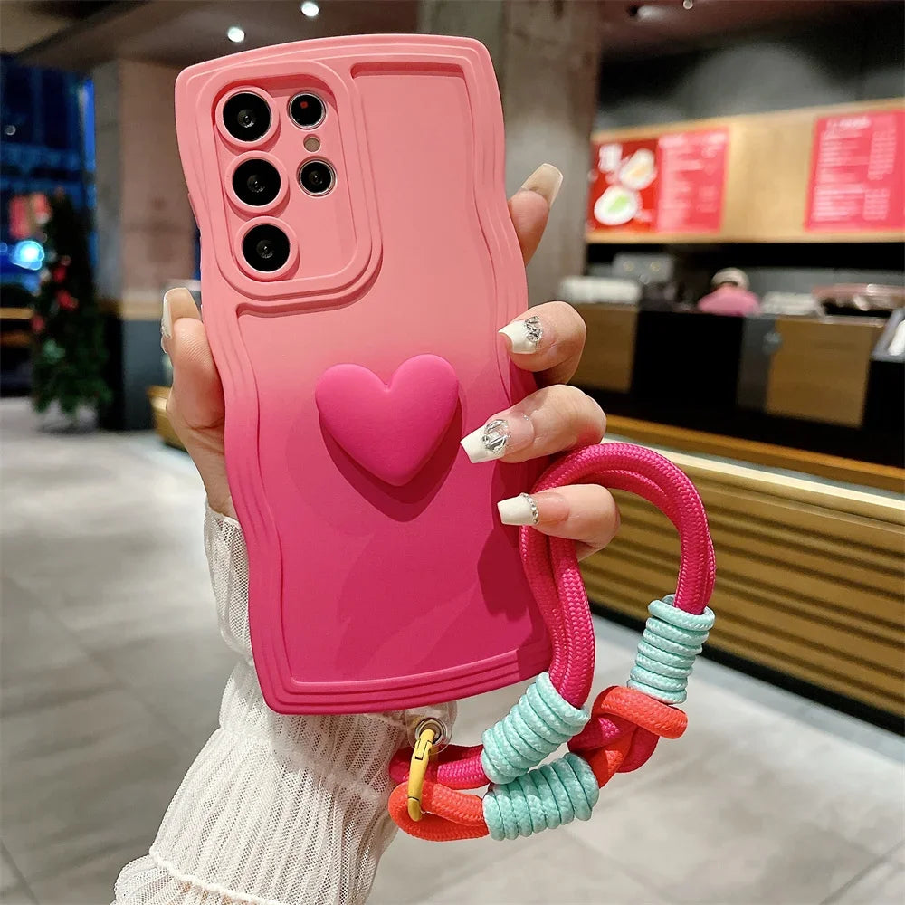 Gradient Love Wave Border Phone Case for Samsung