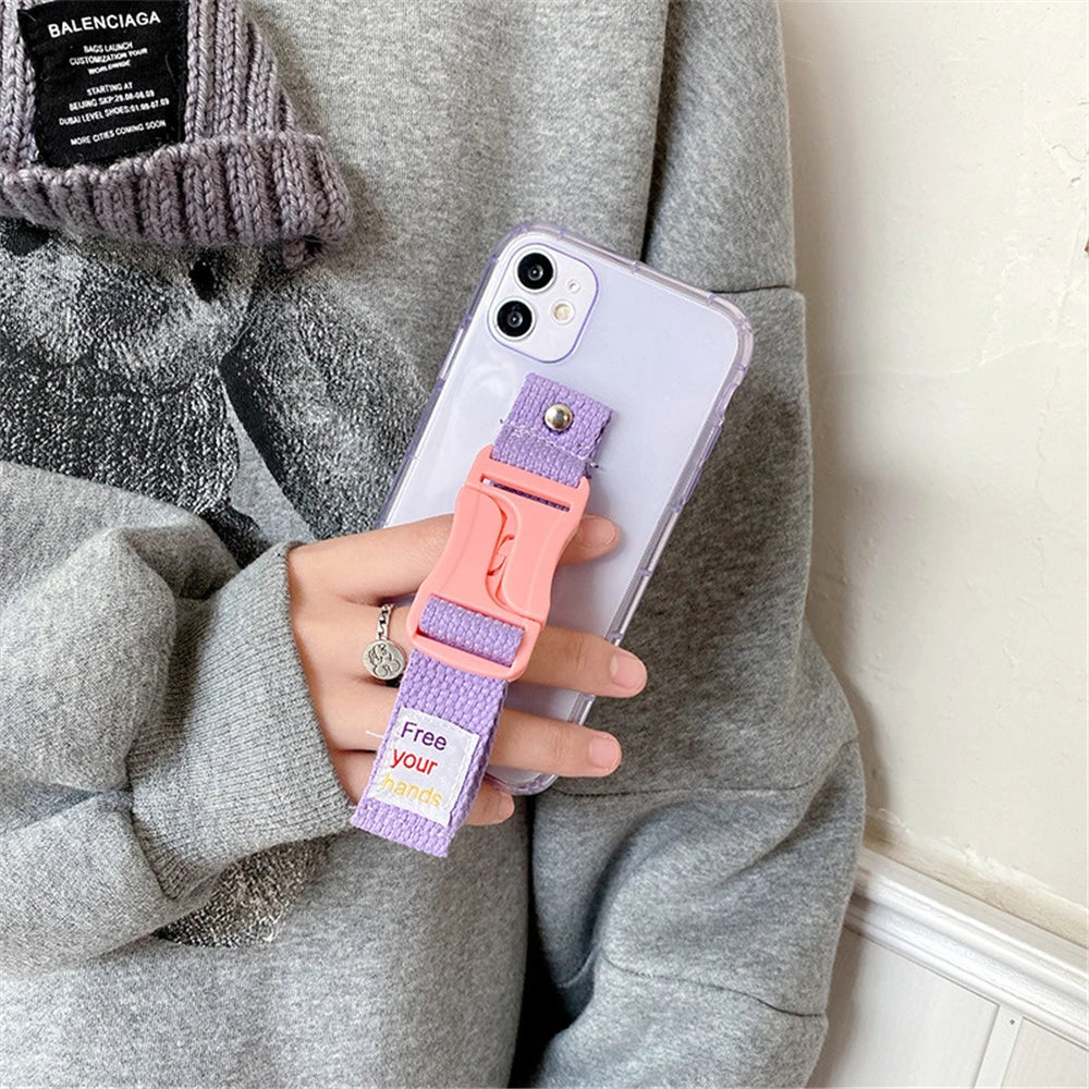 Fluorescent wristband transparent silicone phone case for iPhone