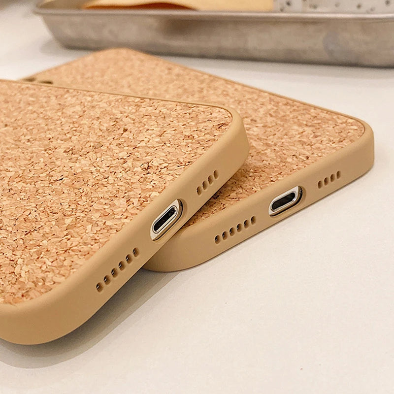 Luxury Cork Breathable Phone Case for iPhone