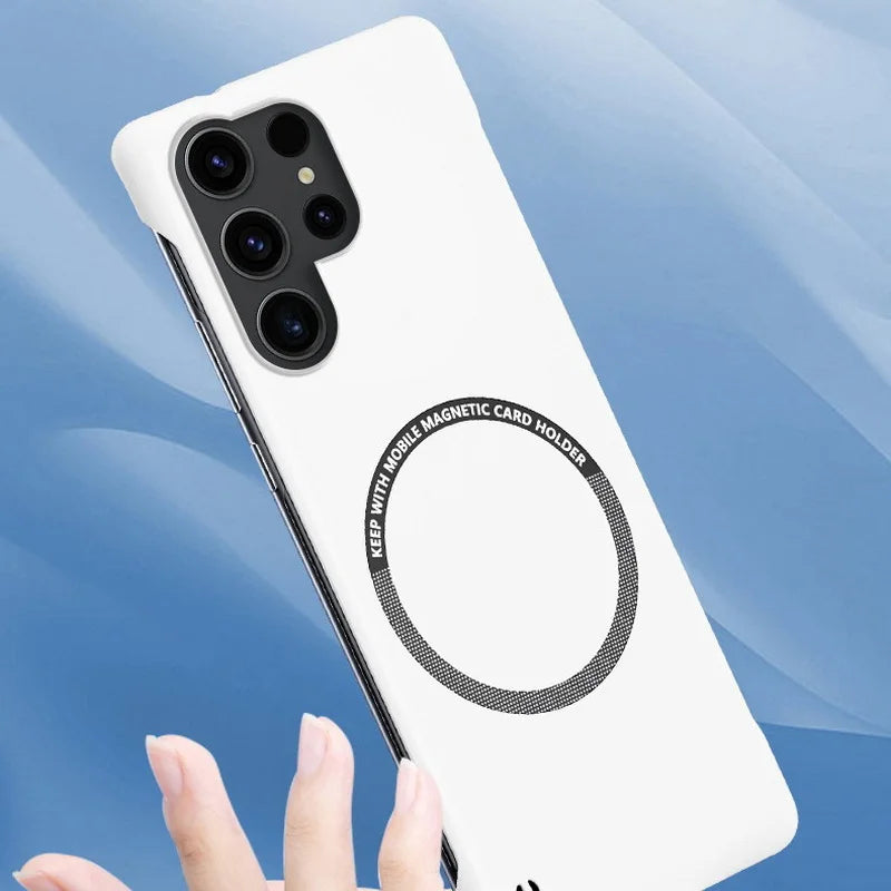 Magnetic wireless charging strap with genuine silicone phone case suitable for Samsung