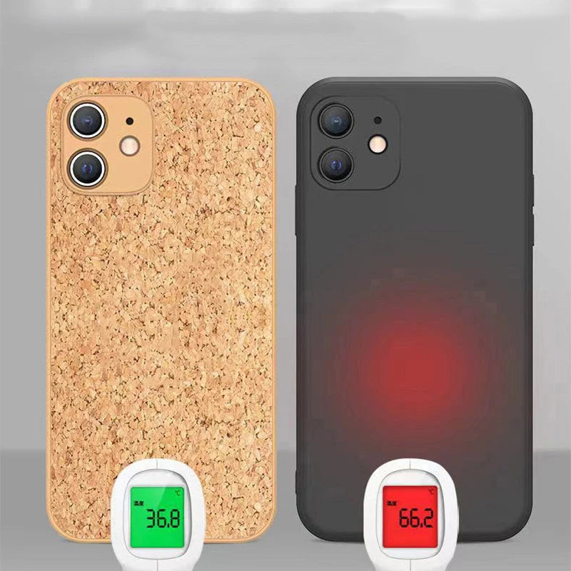 Luxury Cork Breathable Phone Case for iPhone