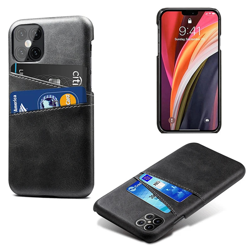 Luxury PU leather card insertion phone case for iPhone