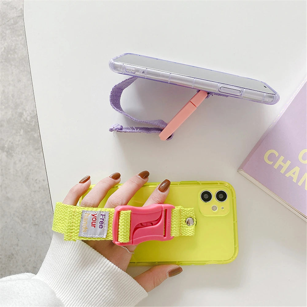 Fluorescent wristband transparent silicone phone case for iPhone